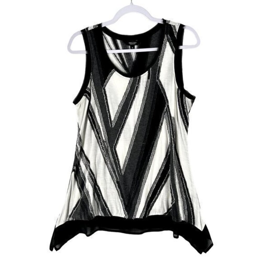 Simply Vera Vera Wang Womens Tops Size M Inside Out Chiffon Trim Tank